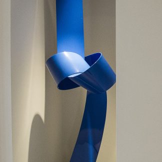 Joe Gitterman, "Large Blue Knot," Stainless steel, painted