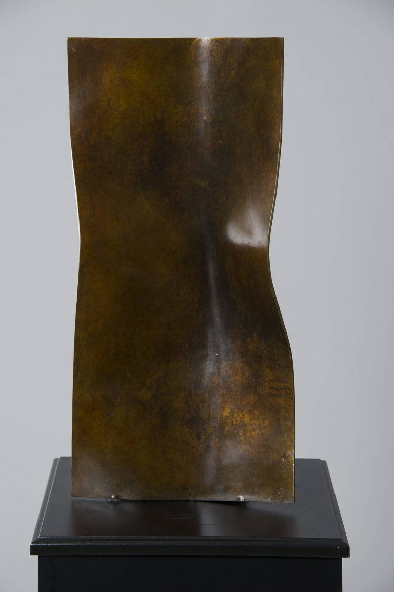 Joe Gitterman, "Torso 8," patinated bronze, black oak base