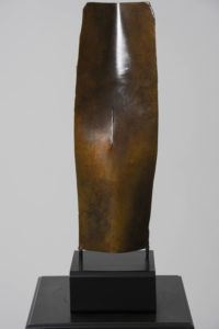 Joe Gitterman, "Torso 9," patinated bronze, black oak base
