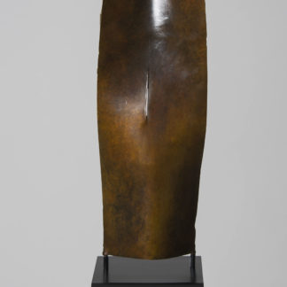 Joe Gitterman, "Torso 9," patinated bronze, black oak base