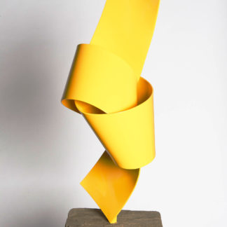 Joe Gitterman, "Yellow Bow Tie," stainless steel, painted