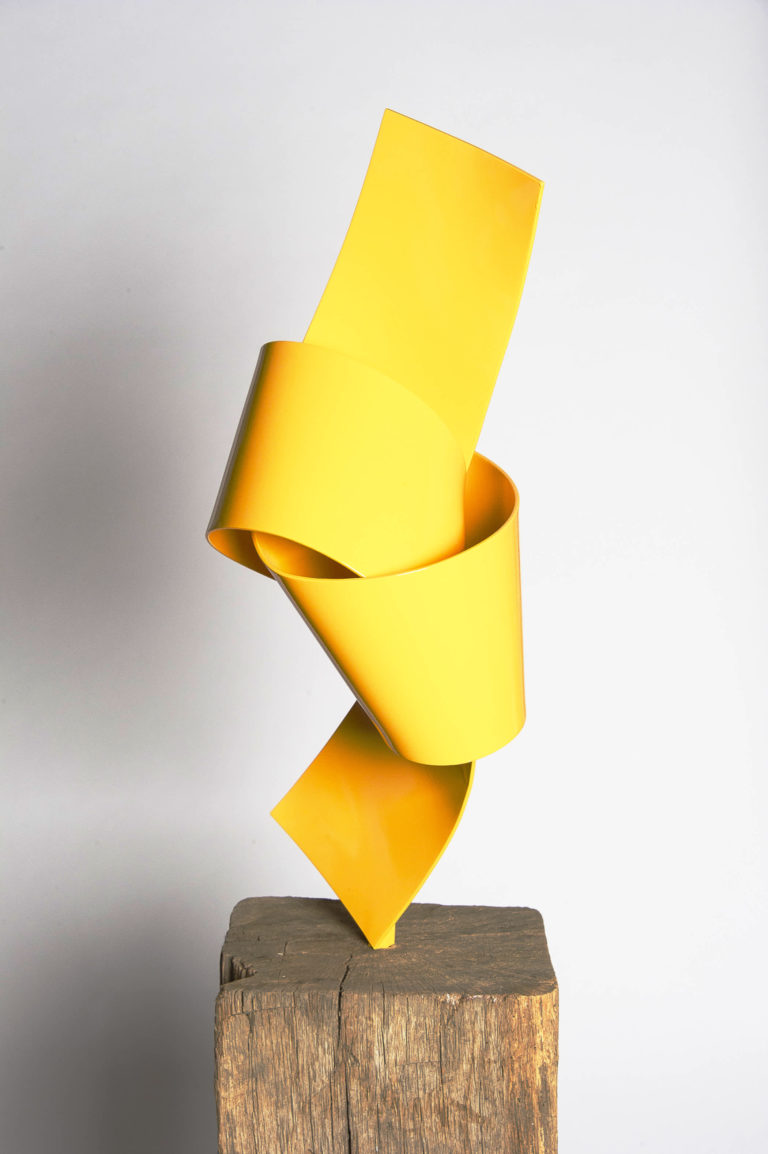 Joe Gitterman, "Yellow Bow Tie," stainless steel, painted