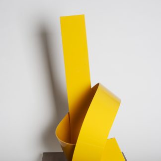 Joe Gitterman, "Yellow On Point Knot," stainless steel, painted