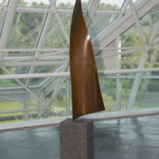 Joe Gitterman, "YIN / YANG," bronze, granite cube