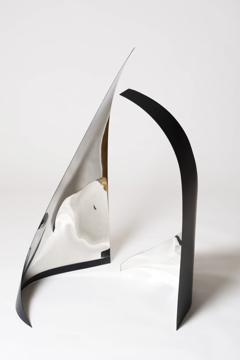 Joe Gitterman, "Duo 4," stainless steel, mirrored on one side