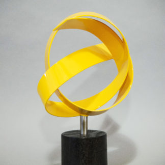 Joe Gitterman, "Yellow Knot," stainless steel, painted