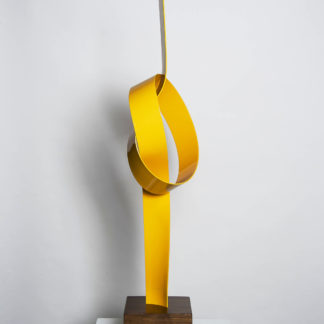 Joe Gitterman, "Yellow Up Knot," stainless steel, painted