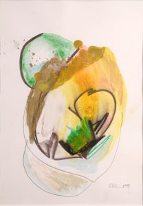 Catherine Chesters, "Green," oil pastel, pigment, acrylic, wax encaustic