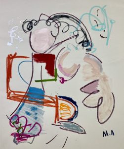 Hasta Nunca, Marcos Anziani, painting, acrylic, oil stick on raw canvas