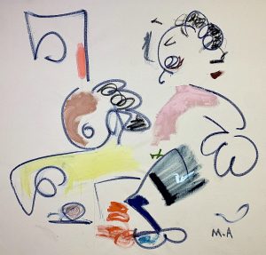 Propuesta Indecente, Marcos Anziani, painting, acrylic, oil stick on canvas