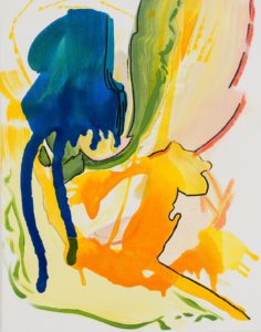 Laura Moretz, "Courage is a Flame That Never Fades," acrylic, pastel, charcoal, marker on canvas.