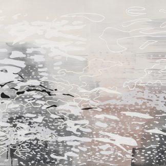 Laura Fayer, "Wintertide", acrylic, Japanese paper on canvas