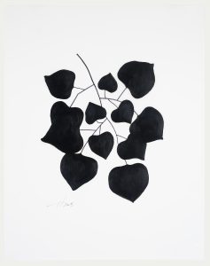 Heather Sandifer, "Black Branch Series III," mixed media, acrylic, marker on vellum paper