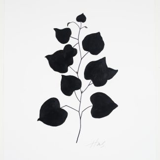 Heather Sandifer, "Black Branch Series IV," mixed media, acrylic, marker on vellum paper
