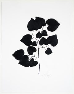 Heather Sandifer, "Black Branch Series II," acrylic, paint, marker on vellum paper