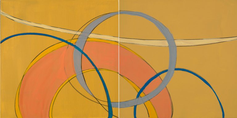 Zemma Mastin White, "Blue Circle I & II," flashe paint on canvas