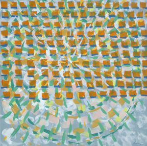 Zemma Mastin White, "Interweaving," flashe paint on canvas