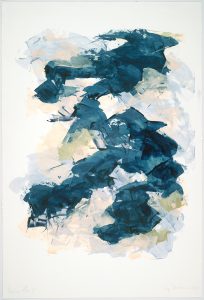 Liz Dexheimer, "Linear Flow V," synthetic polymer on paper