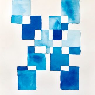 Bastienne Schmidt, "Blue Geometry 2," polymer paint on paper