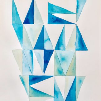 Bastienne Schmidt, "Blue Geometry 4," polymer paint on paper