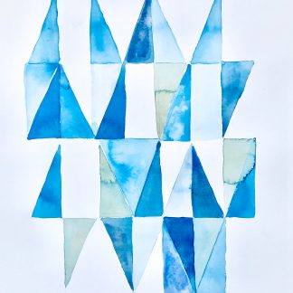 Bastienne Schmidt, "Blue Geometry 6," polymer paint on paper
