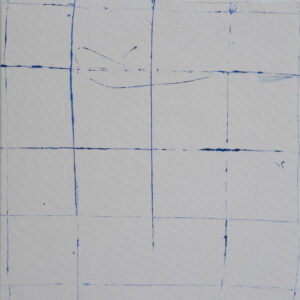 Bastienne Schmidt, "White Grids 33" sewn, pigmented cotton, stretched over canvas