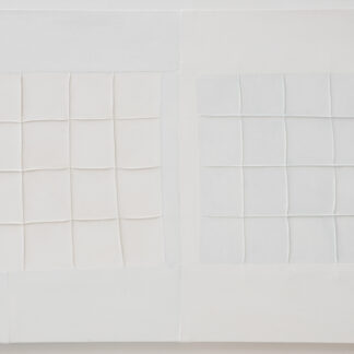 Bastienne Schmidt, "Untitled 51, White Grids," sewn, pigmented cotton, stretched over canvas
