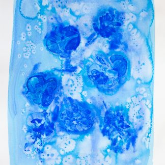 Bastienne Schmidt, "Blue Flower Typology 1," pigment, polymer paint on arches paper
