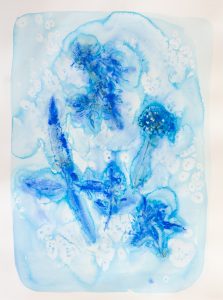 Bastienne Schmidt, "Blue Flower Typology 2," pigment, polymer paint on arches paper