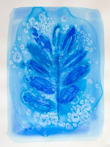 Bastienne Schmidt, "Blue Flower Typology 7," pigment, polymer paint on arches paper