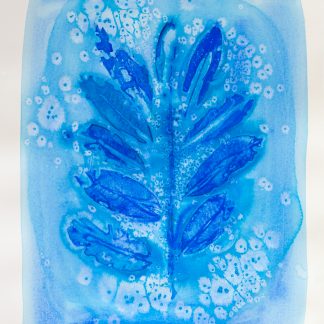 Bastienne Schmidt, "Blue Flower Typology 7," pigment, polymer paint on arches paper