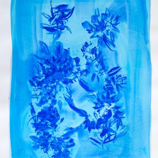 Bastienne Schmidt, "Blue Flower Typology 10," polymer paint on paper