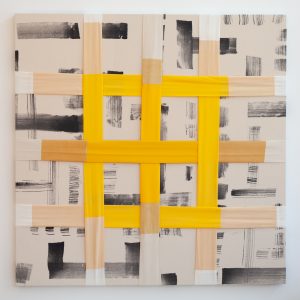 Bastienne Schmidt, "Colored Grids 24," sewn, pigmented cotton, stretched over canvas