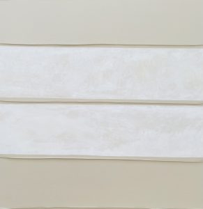 Bastienne Schmidt, "Untitled 45, White Grids," sewn, pigmented cotton, stretched over canvas