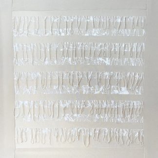 Bastienne Schmidt, "Untitled 48, White Grids," sewn, pigmented cotton, stretched over canvas