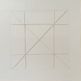Bastienne Schmidt, "Untitled 55, White Grids," sewn, cotton, stretched over canvas