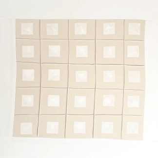 Bastienne Schmidt, "Untitled 54, White Grids," sewn, pigmented cotton, stretched over canvas