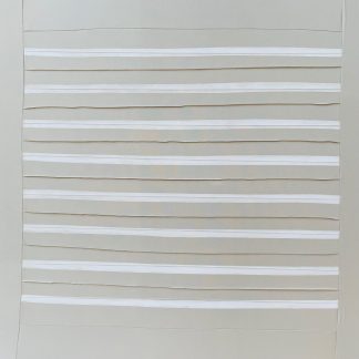 Bastienne Schmidt, "Untitled 47, White Grids," sewn, pigmented cotton, stretched over canvas