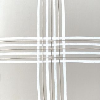 Bastienne Schmidt, "Untitled 56, White Grids," sewn, pigmented cotton, stretched over canvas