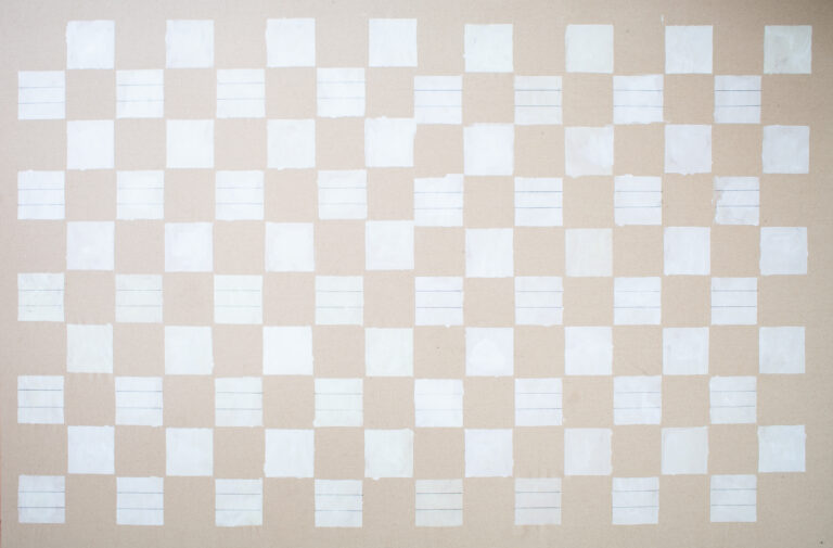 Bastienne Schmidt, "Checker Grids," polymer paint, pencil on duck cotton canvas