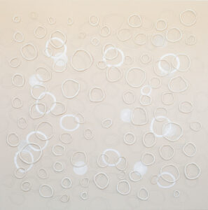 Bastienne Schmidt, "Circles and Loops 1," polymer paint, polymer clay on canvas