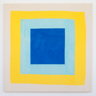 Bastienne Schmidt, "Blue Yellow Grid," sewn, pigmented duck cotton canvas