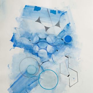 Jeanette Fintz, "Blue Mother Drawing #5," watercolor, gouache, graphite on Fabriano paper