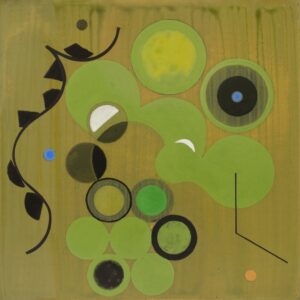 Jeanette Fintz, "Green Mother #7," acrylic on wood panel