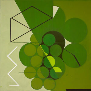 Jeanette Fintz, "Green Mother #5," acrylic on wood panel