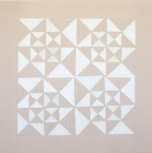 Bastienne Schmidt, "Strings and Triangles," polymer paint, polymer clay on canvas