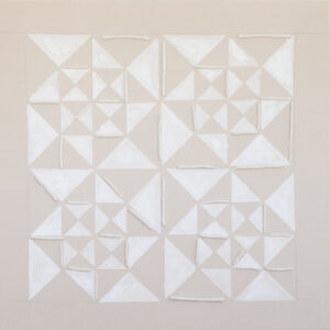 Bastienne Schmidt, "Triangle Grid," polymer paint, polymer clay on canvas