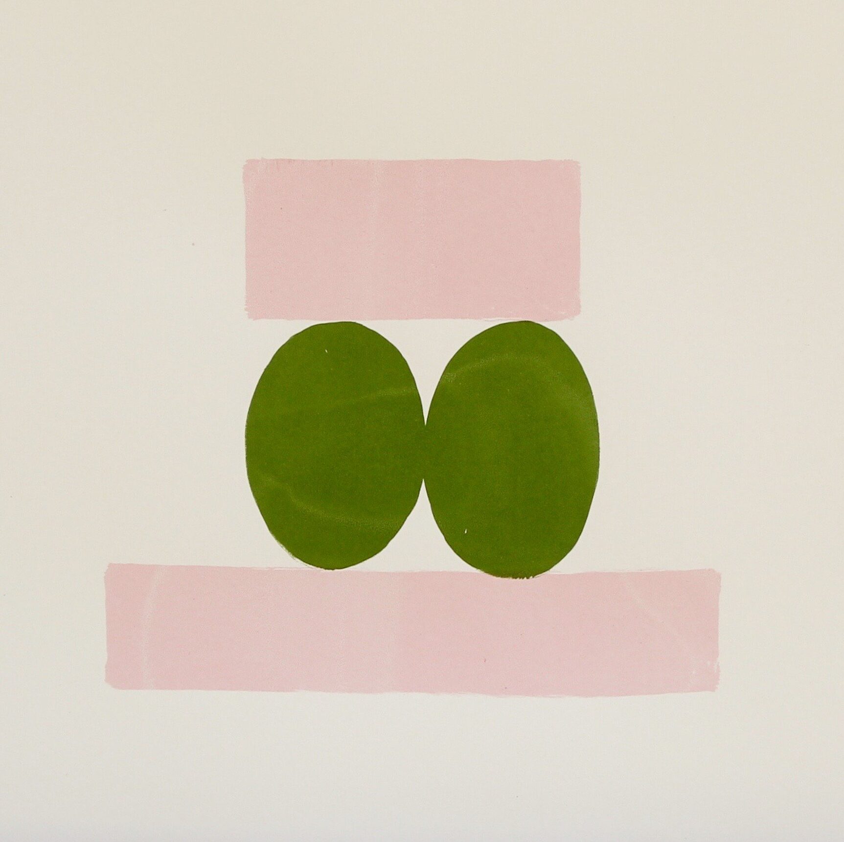 Cynthia Kirkwood, "Two, Green and Pink," serigraph on Fabriano paper