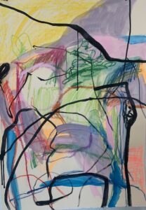 Claudia Mengel, "Millers Pond II," pastel and ink on paper