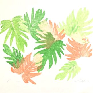 Heather Sandifer, "Philodendron Patchwork, Cat. 117," mixed media on vellum paper